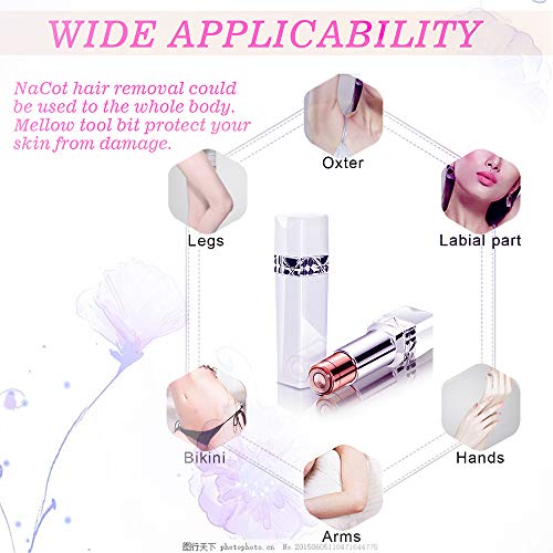 NaCot Facial Hair Removal For Women Waterproof Facial Hair Remover Trimmer, Hair Removers Electric Shaver Epilator For Chin, Upper Lip Moustaches And Cheek, Face Razors For Women Face (white) - Thumbnail 7