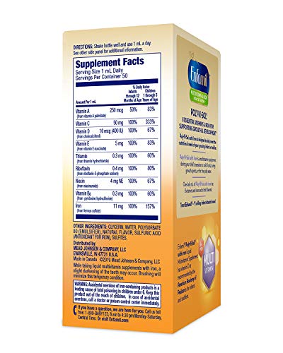 ENFAMIL POLY-VI-SOL MULTIVITAMIN SUPPLEMENT DROPS WITH IRON 50 ML (PACKS OF 3)