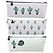 August Dream Canvas Pencil Case Box Pen Pouch Coin Purse Pouches Cosmetic Makeup Bag Cactus Pastoral Bandage Set of 3