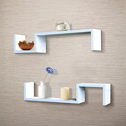 Shelving solution set of 2 color "s" wall mou…