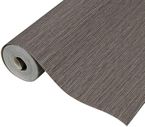 Plain Imitation Linen Straw Texture Wallpaper ,Print Embossed, Modern Stripe Fashion Wallpaper for Livingroom, Bedroom, Kitchen and Batroom (grayish brown)