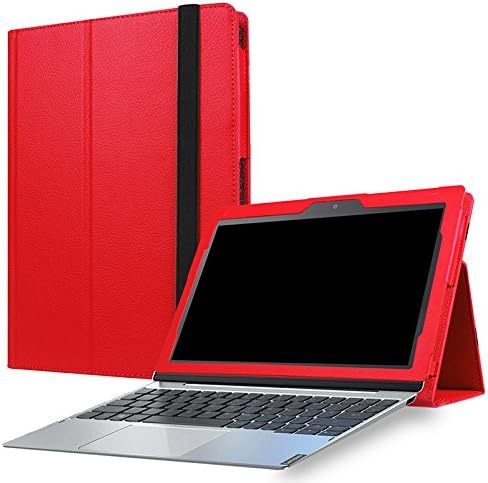 Feicuan Folio Stand Dock Holder Leather Shell Case Cover for Lenovo MIIX 320 10.1 -Red