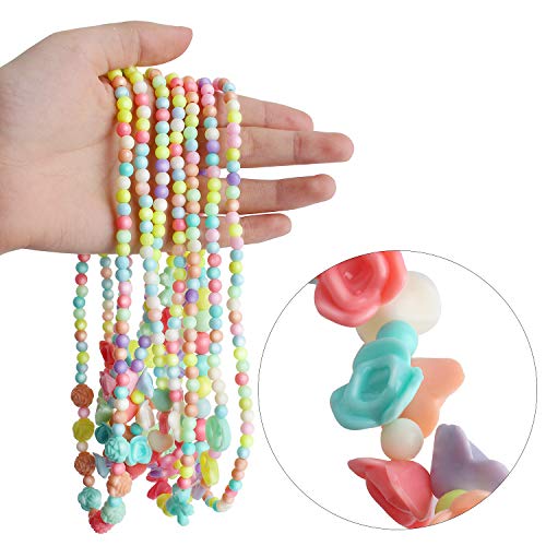 image for Hicdaw Toddler Jewelry Set Princess Pretend Necklace Bracelet Kit for 