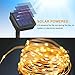 Boomile Waterproof Solar String Lights 8 Modes 100 LEDs 33ft Copper Wire Lights Starry Fairy String Lights Ambiance Lighting for Outdoor Landscape, Patio, Garden, Christmas Party, Wedding