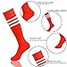 Fasoar Unisex Knee High Stripe Football Sports Tube Socks 2 Pack,6 Pack,10 Pack
