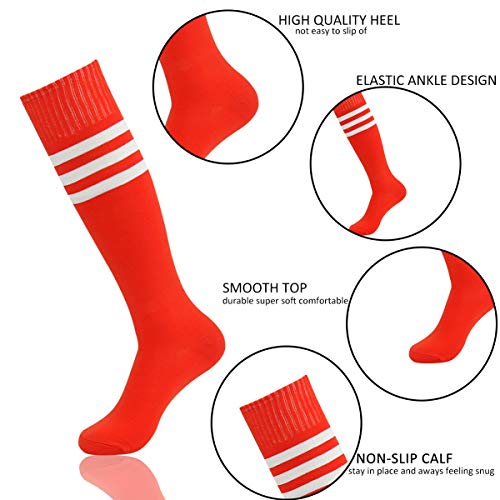 Fasoar Men's Women's Thigh Stockings Over Knee High Boot Socks Birthday Gift Orange 2 Pack - Thumbnail 5