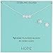 Amazon Collection Sterling Silver Flower Necklace and Earrings Jewelry Set, 18