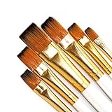 SEEFOUN 6 pcs Handmade Flat Tipped Brushes