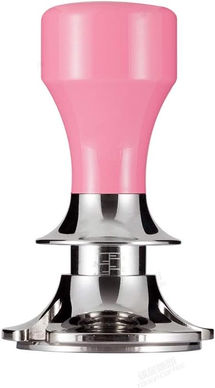 58.5mm Barista Coffee Tamper for Coffee and Espresso Calibrated Pressure Tamper Suit Different Doses or Baskets Adjustable Depth with Ergonomics Handle (Color : Pink)