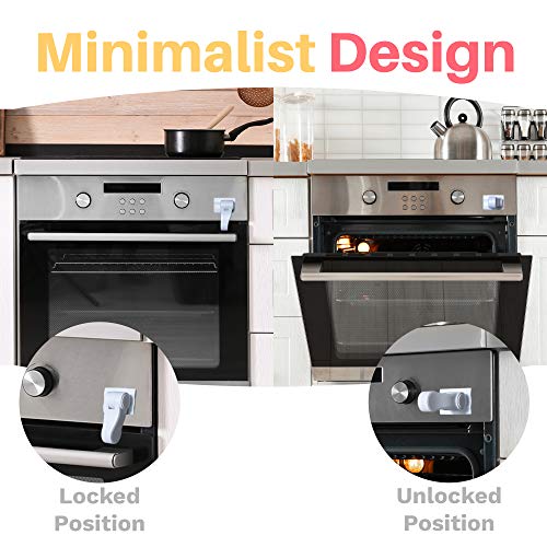 Inaya Oven Lock Child Safety - Child Proof Oven Door Lock - Heat-Resistant Plastic & 3M Tape - Universal Baby Proof Lock for Ovens, Stoves & Microwaves - Easy to Install & No Tools Required(1 Pack)
