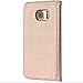 HILDA Phone Case for Galaxy S7 Edge PU Leather Case Credit Card Holder Flip Cover Case Gold