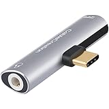 USB C to 3.5mm Headphone Audio Adapter, CableCreation 2-in-1 USB C Type-C to Hi-Res 3.5mm Audio with PD Charging Adapter, Fas