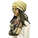 Wrapables Plaid Print Winter Infinity Scarf and Beanie Hat Set, Red and Green