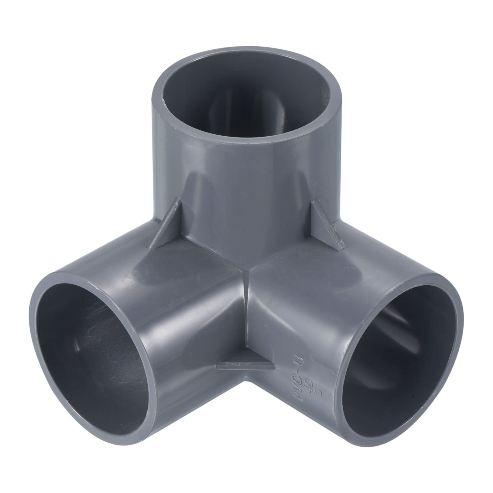 PATIKIL 1 9/16" 3 Way Elbow Pipe Fittings UPVC, 1 Pack Joint Coupling Pipe Adapter for Pipe Connection, Gray