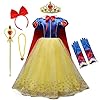 HOIZOSG Prinses Dress Up voor kleine meisjes sneeuwwitje verjaardagsfeestje Halloween kostuum kerstoutfits (met…