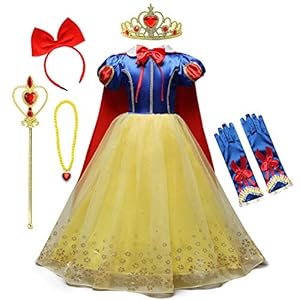 HOIZOSG Prinses Dress Up voor kleine meisjes sneeuwwitje verjaardagsfeestje Halloween kostuum kerstoutfits (met…