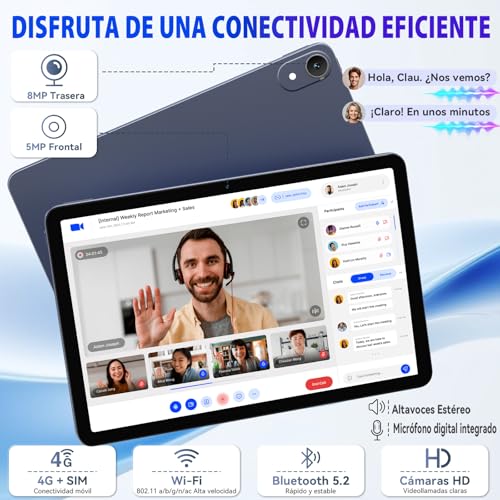 Tablet Infinix XPAD 30E 11 Pulgadas Android 15 8GB RAM: 4+4GB Extendida, 128GB ROM, SIM 4G LTE + Micro SD, Media tek G80, Octa-core, Tutor AI, Control parental, 7200mAh, Con Funda Protector, Deep Blue