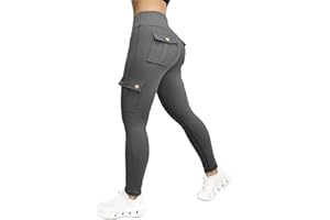 LCEPCY Women's Cargo Yoga Leggings 2024 High Waisted Flap Pockets Elastic Yoga Pants Workout Leggings