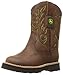 John Deere Kids' Chi All Over Drk PO Pull-on Boot, Dark Chestnut, 12 M US Little Kid
