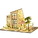 Flever Dollhouse Miniature DIY Music House Kit Creative Room With Furniture for Romantic Valentine's Gift(Blue Sea And Romantic Sky)
