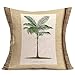 Aremetop Summer Tropical Throw Pillow Covers 18’’x18’’ Set of 4 Coconut Palm Tree Green Leaf Cotton Linen Decorative Couch Cushion Cover Throw Pillow Case Home Sofa Bedding Decorative