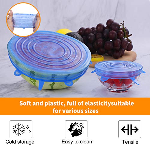 image for Hilbertbrook Beeswax Wrap(6 pack)+ Silicone Lids(6 size), Wax Wraps Fo