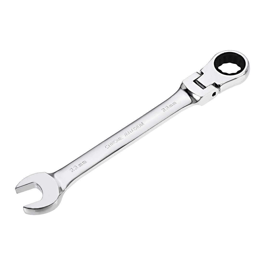 sourcing map 23mm Flex-Head Ratcheting Combination Wrench Metric 72 Teeth 12 Point Ratchet Box Ended Spanner Tools, Cr-V