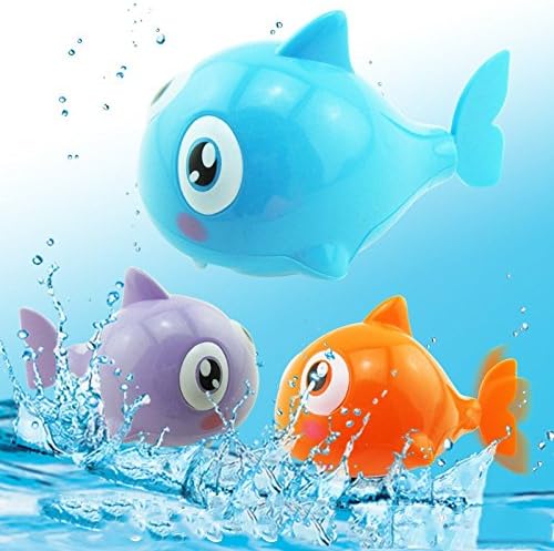 TTKBHHQ 3Pcs Bath Toys,Wind Up Baby Bath Toys Swimming Pool Toys Water Toys for Kids,Shark(Random Color)