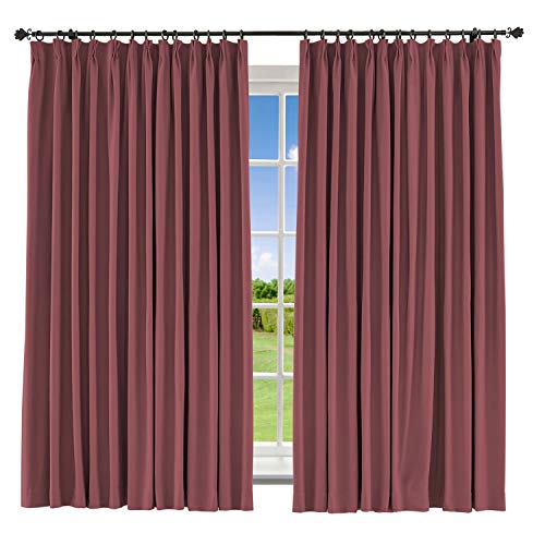 Macochico Polyester Cotton Room Darkening Curtains Pinch Pleated