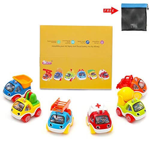OKPOW Toy Cars for Kids, Pull Back Cars Push and GO Cars Toys for Toddlers 1 Year and Up Baby Construction Team Vehicles Set Toy Helicopter for Toddlers Birthday (6pcs Construction Cars) - Thumbnail 5