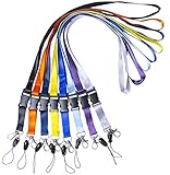 8 Pack Office Neck Lanyards Nylon Woven Neck Lanyards Straps with Enhanced Model Hook&Detachable Buckle Breakaway Lanyards for Badges Holders,Keys,Keychais,Phones,USB Flash Drives, Whistles(8 Color)
