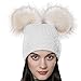URSFUR Unisex Autumn Knit Wool Beanie Hat Women Winter Hat with Ball Pom Pom