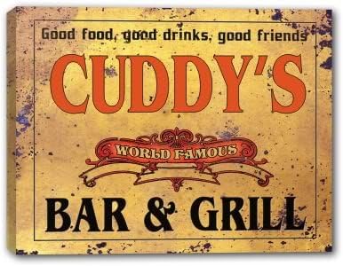 J Edgar Cool CUDDY'S Family Name - MANY DESIGNS AVAILABLE - World Famous Bar &amp; Grill Gallery Wrapped Canvas Sign 3 SIZES AVAILABLE - 11" x 14"