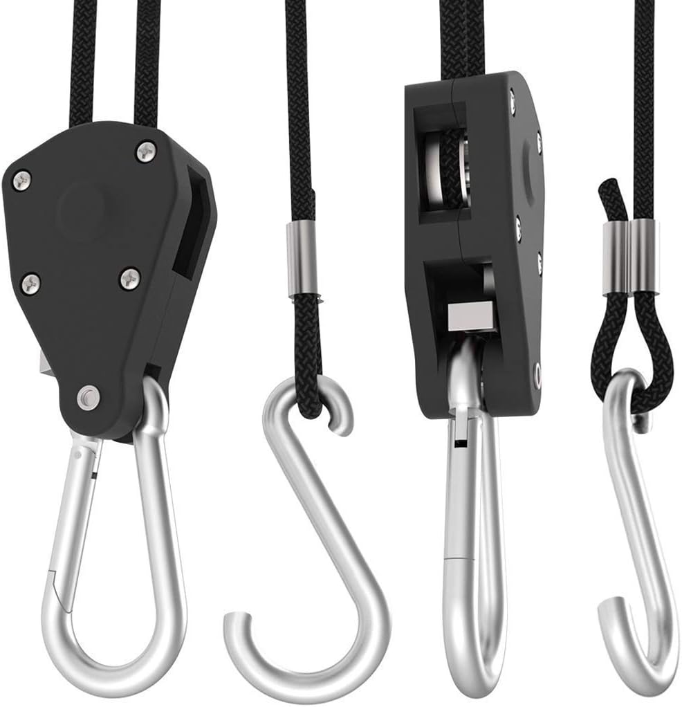BESTVA Pair of 1/8" Adjustable Rope Hanger with Zinc Alloy Internal