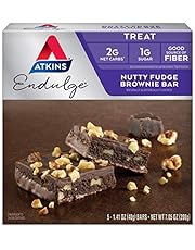 Atkins Endulge Treat Nutty Fudge Brownie Bar. Decadent Brownie Treat with Chocolatey Coating and Walnuts. Keto-Friendly. (5 Bars)