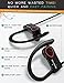 Tronixtar TR-107 Bluetooth Sport Earbuds Secure Fit Wireless Athletic Headphones with Microphone and Volume Control for Workout, Running, Exercise, Sweatproof, HD Sound, 8 hours Play Time - Black/Red