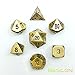 Bescon Brass Solid Metal Polyhedral D&D Dice Set of 7 Copper Metal RPG Role Playing Game Dice 7pcs Set
