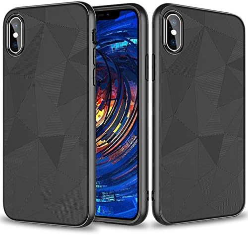iPhone Xs Max Case, WINWONBRA Slim Flexible TPU Brushed Texture Impact [Shock Absorption] Xs Max Cover Anti-Slip Protective Phone Case for iPhone Xs Max 2018 6.5inch [Black]