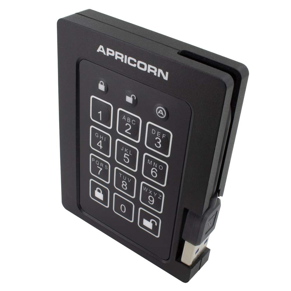 Apricorn 4TB Aegis Padlock SSD 256-Bit, FIPS 140-2 Level 2 Validated Ruggedized USB 3.0 Encrypted External Portable Drive (ASSD-3PL256-4TBF)