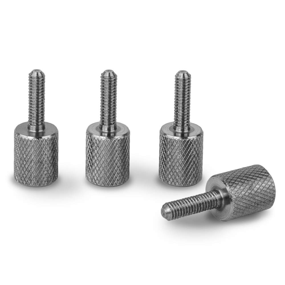 PrecisionGeek - Stainless Steel M3 x 12mm Knurled Thumb Screws (Set of 4) with Allen Key Socket