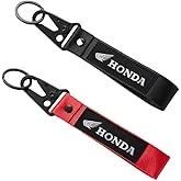 AUSZUOI 2 Pcs Fabric Keychain, Black and Red Motorcycle Keychain, Heavy Duty Key Chain for Bike, Car