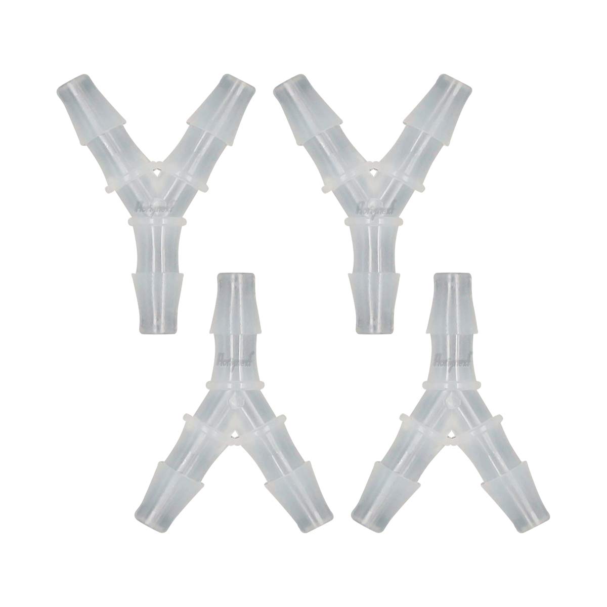 Horiznext plastic 5/16" Y shape 3 way barbed connector for air hose, water pipe pp polypropylene barb fitting. (Pack of 4 pcs)