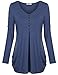 Tunics for Women,Timeson V-Neck Pleated Knit T-shirt Blouse Top Dark Blue XX-Large