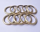 Wento 10pcs 1 1/2''(38mm) Gate Brushed Brass O Ring Round Carabiner Snap Clip Trigger Spring Keyring Buckle WTOR001 (1 1/2'', Brushed Brass)