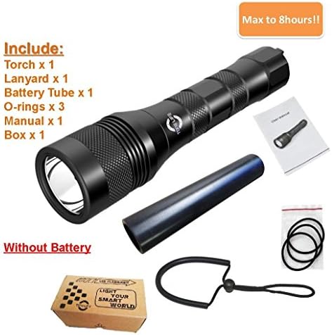 LS-Dive Lights Scuba Torch for Diving 1000lm Cree Xm L2 Led Flashlight Torch 150m Waterproof Scuba Dive Diving Submarine Light Fishing Handheld Torch with Lanyard …