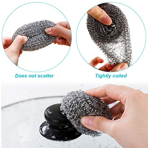 Stainless Steel Sponges,URSMART 6 Pack Stainless Steel Scourers,Steel