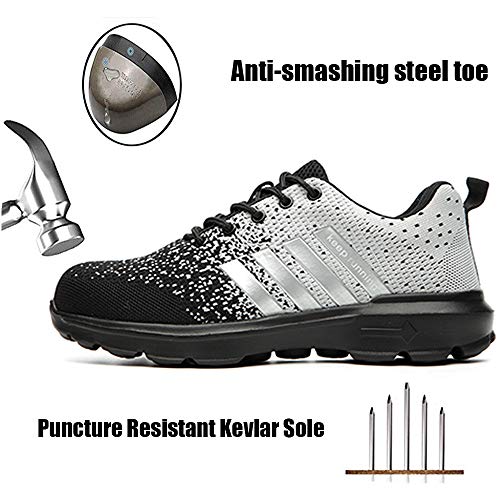 MandyQ Steel Toe Sneakers for Men,Work Shoes Indestructible Shoes