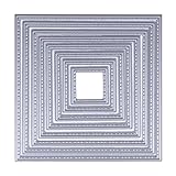 Whitelotous Cutting Dies Cut Dies Stencil Metal Template Mould for DIY Scrapbook Album Paper Card (8 pcs Squares)