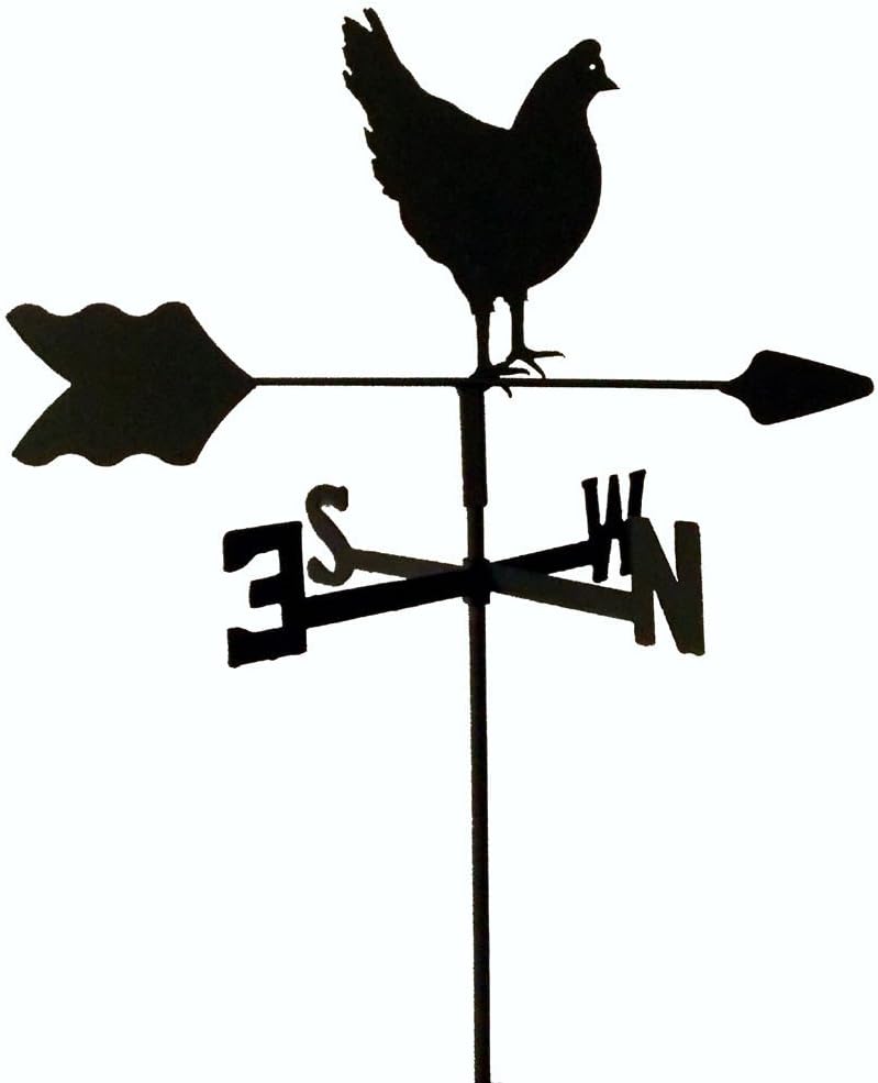 Weathervanes - The Lazy Scroll Hen Chicken Garden Style Weathervane Wrought Iron