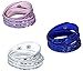 Velvet and Rhinestone Wrap Around Bracelets - 3 Pack (Purple/Blue/White)